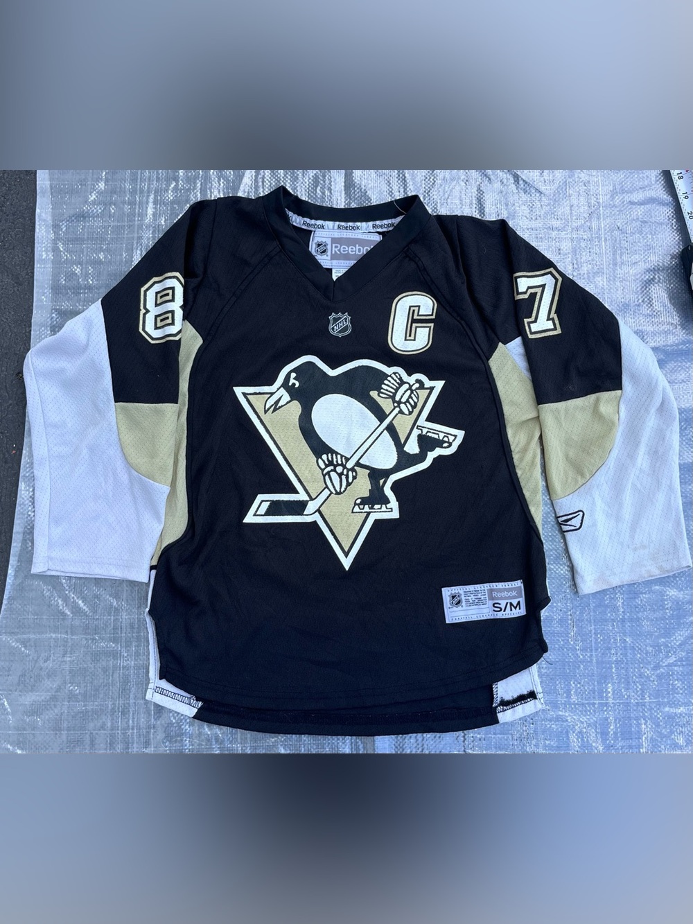 Reebok Pittsburgh penguin Crosby jersey Sz Youth S/M